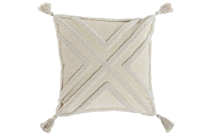 DKD Home Decor Cojín de Poliéster Crudo 45x8x45 cm DKD Home Decor Cojín de Poliéster Crudo 45x8x45 cm