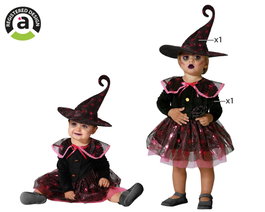 Disfraz de Bruja Fucsia para Bebé Niña 24 Meses - Con Vestido y Sombrero de Pico Brillante