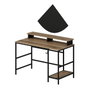 Hanah Home Greta L Mesa de Estudio Dore, Black - Elegante y Funcional Escritorio con Estantes, 120x74x60 cm