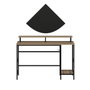 Hanah Home Greta L Mesa de Estudio Dore, Black - Elegante y Funcional Escritorio con Estantes, 120x74x60 cm