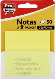 FIXO Notas Adhesivas Traslúcidas Amarillo Pastel (Set de 24)