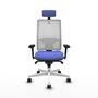 PIQUERAS Y CRESPO Silla de oficina Horna con mecanismo Sincro, Azul claro y Blanco