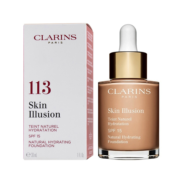 Clarins Skin Illusion 113 Chestnut Base de Maquillaje Natural Hidratante SPF 15 30 mL Clarins Skin Illusion 113 Chestnut Base de Maquillaje Natural Hidratante SPF 15 30 mL