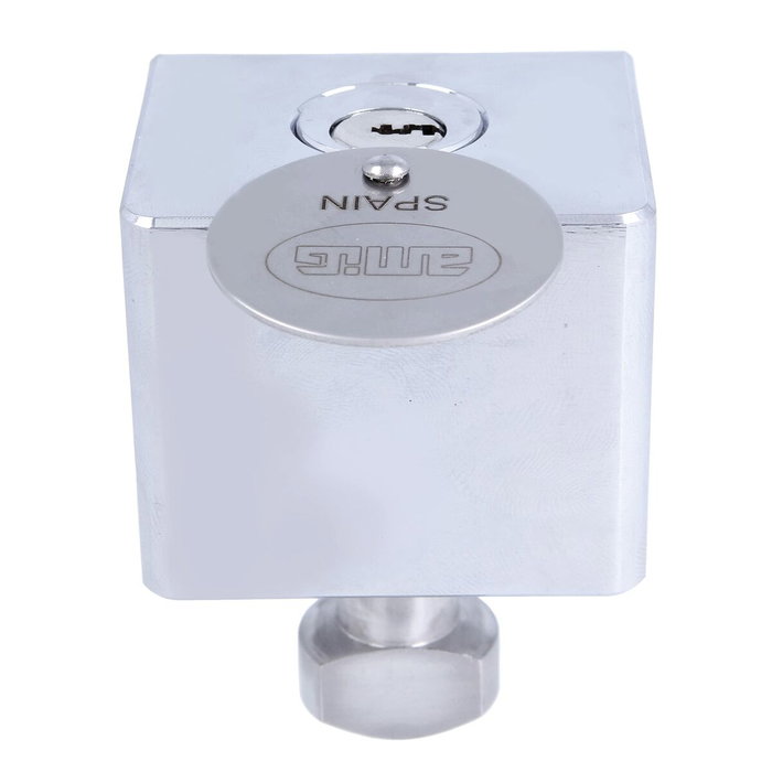 Amig Cerradura 670 A24542 para puertas enrollables, latón cromado, 60x50mm, 3 llaves Amig Cerradura 670 A24542 para puertas enrollables, latón cromado, 60x50mm, 3 llaves