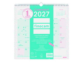 FINOCAM Calendario Chic 2027 de pared turquesa para escribir