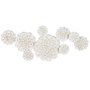 DKD Home Decor Decoración de Pared de Metal Flor Decapé Blanco y Dorado 137x56,5x11 cm