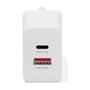 Digitus Cargador USB 20W 1x USB-C 1x USB-A con Carga Rápida Blanco Cargador de Pared Interruptor de Protección 100-240V
