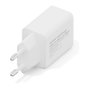 Digitus Cargador USB 20W 1x USB-C 1x USB-A con Carga Rápida Blanco Cargador de Pared Interruptor de Protección 100-240V