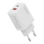 Digitus Cargador USB 20W 1x USB-C 1x USB-A con Carga Rápida Blanco Cargador de Pared Interruptor de Protección 100-240V