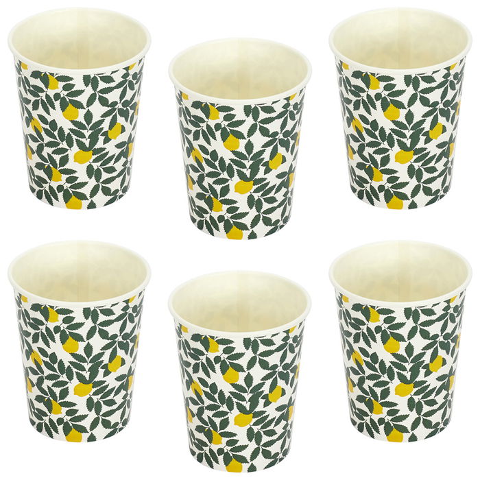 Party Time Juego De 6 Vasos Papel Colección Zeste Modelos Ácido, Limones y Hojas Party Time Juego De 6 Vasos Papel Colección Zeste Modelos Ácido, Limones y Hojas