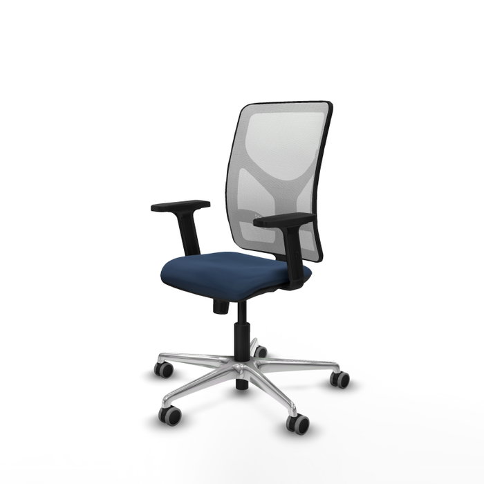 PIQUERAS Y CRESPO Silla de oficina Motilla con mecanismo Sincro, Azul marino y Blanco