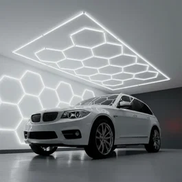 Lámpara LED Hexagonal 6000K 690W 76000 Lúmenes 14 Hexágonos 56cm + Rectángulo 500cm