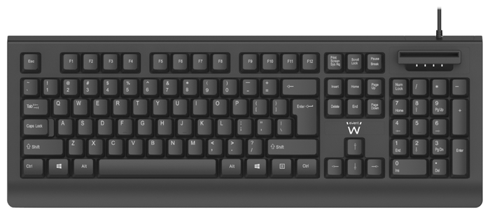 EWENT EW3286 Teclado USB con Lector de Tarjetas Inteligentes Negro EWENT EW3286 Teclado USB con Lector de Tarjetas Inteligentes Negro