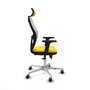 PIQUERAS Y CRESPO Silla de oficina Jorquera con mecanismo Sincro/Traslack, Similpiel Amarillo y Malla Blanco