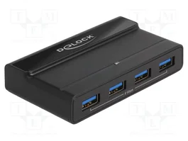 DeLOCK 88066 Conmutador USB 5 Gbps para 4 Dispositivos y 2 Hosts, Negro