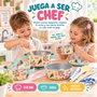 Jugatoys Menaje de cocina de metal con flores y accesorios
