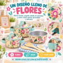 Jugatoys Menaje de cocina de metal con flores y accesorios