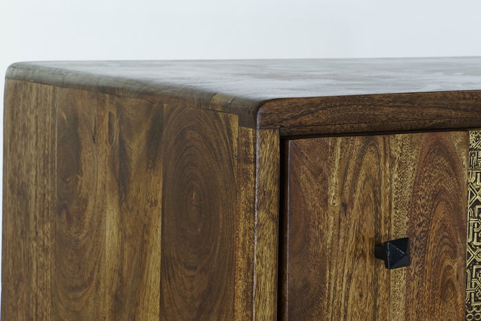 Cajonera Moderno DKD Home Decor Marron Plateado 47x101x87 cm