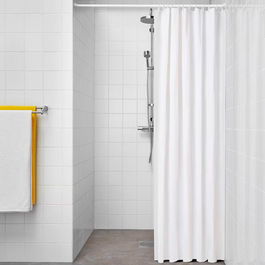 Exma Cortina de Baño Basic Blanca 180 x 180 cm Impermeable Anti-moho Apta Lavadora