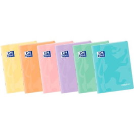 Oxford Libreta Grapada Easybook 48H A4 4x4 mm Tapa Plástico, Papel OptikPaper, Colores Pastel (Set 10) (Set de 10)