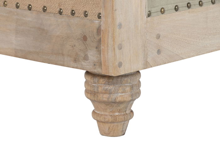 DKD Home Decor Sillón Toscana Mango y Poliéster Verde Claro Marrón Claro 90 x 79 x 101 cm