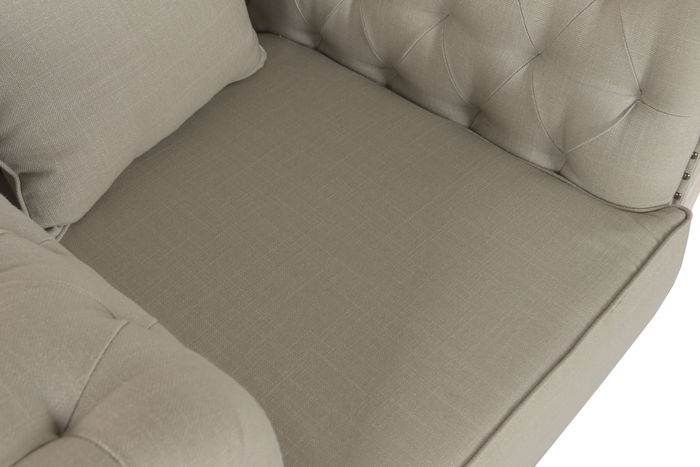 DKD Home Decor Sillón Toscana Mango y Poliéster Verde Claro Marrón Claro 90 x 79 x 101 cm