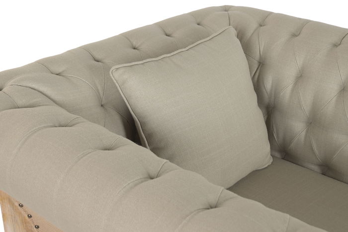 DKD Home Decor Sillón Toscana Mango y Poliéster Verde Claro Marrón Claro 90 x 79 x 101 cm