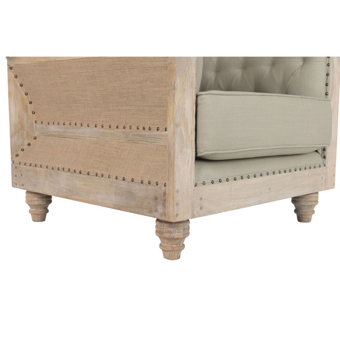 DKD Home Decor Sillón Toscana Mango y Poliéster Verde Claro Marrón Claro 90 x 79 x 101 cm DKD Home Decor Sillón Toscana Mango y Poliéster Verde Claro Marrón Claro 90 x 79 x 101 cm