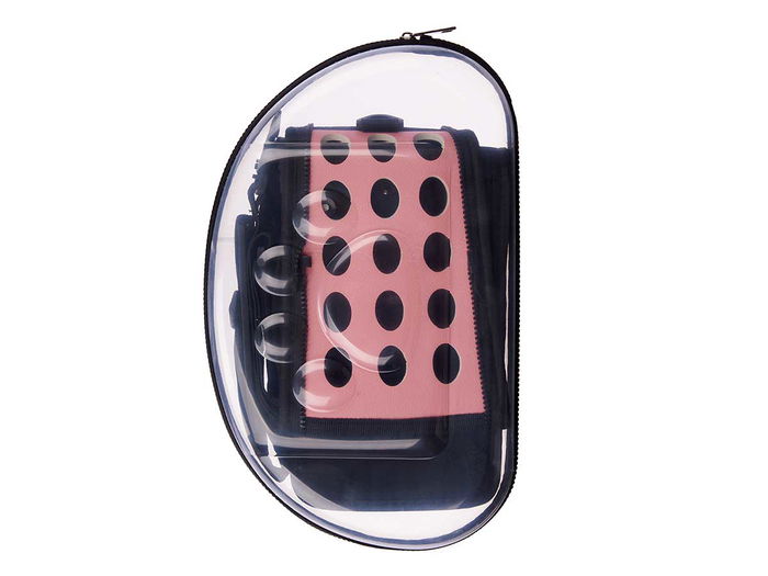 Mascow Transportin Transparente Rosa Pequeño 37x22x7.5cm (Set de 6)