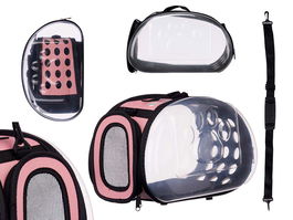 Mascow Transportin Transparente Rosa Pequeño 37x22x7.5cm (Set de 6)