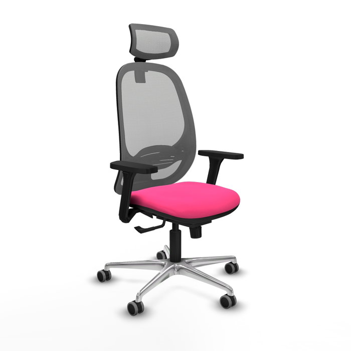 PIQUERAS Y CRESPO Silla de oficina Cilanco Rosa y Gris con Mecanismo Sincro PIQUERAS Y CRESPO Silla de oficina Cilanco Rosa y Gris con Mecanismo Sincro