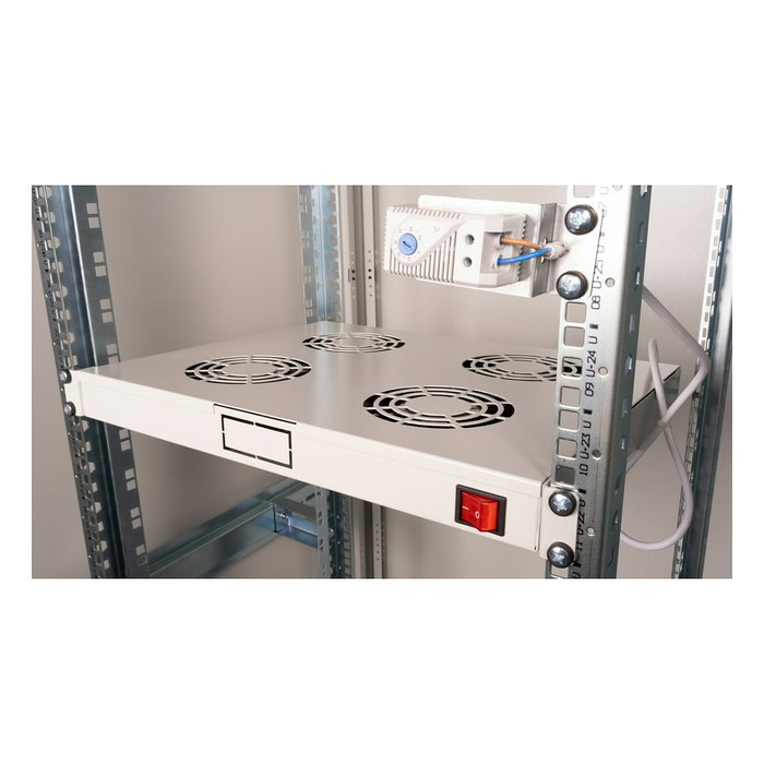 EQUIP Módulo de ventilador EZF-4-G para armarios de servidor 19", 4 ventiladores, RAL7035 Gris Claro