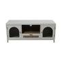 DKD Home Decor Mueble TV Scandi Blanco Natural 120 x 40 x 50 cm