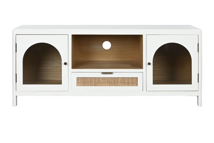 DKD Home Decor Mueble TV Scandi Blanco Natural 120 x 40 x 50 cm DKD Home Decor Mueble TV Scandi Blanco Natural 120 x 40 x 50 cm