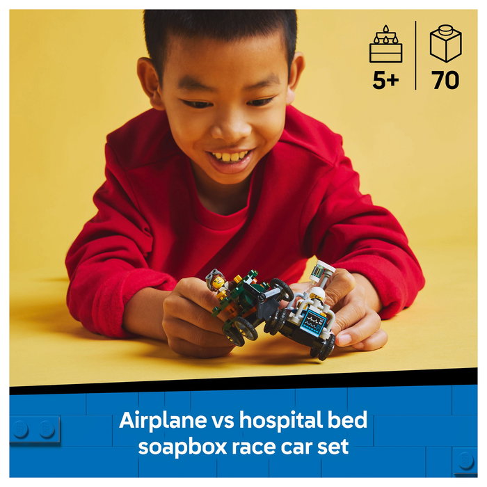 LEGO 60459 City Avi3n vs. Cama de Hospital, Juego de Construcci3n, 70 Piezas, 5+ Anos