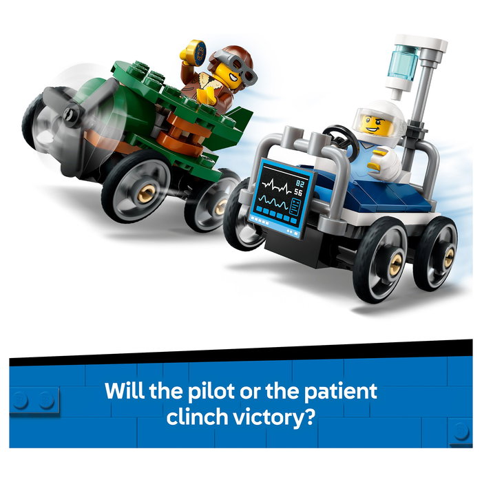 LEGO 60459 City Avi3n vs. Cama de Hospital, Juego de Construcci3n, 70 Piezas, 5+ Anos