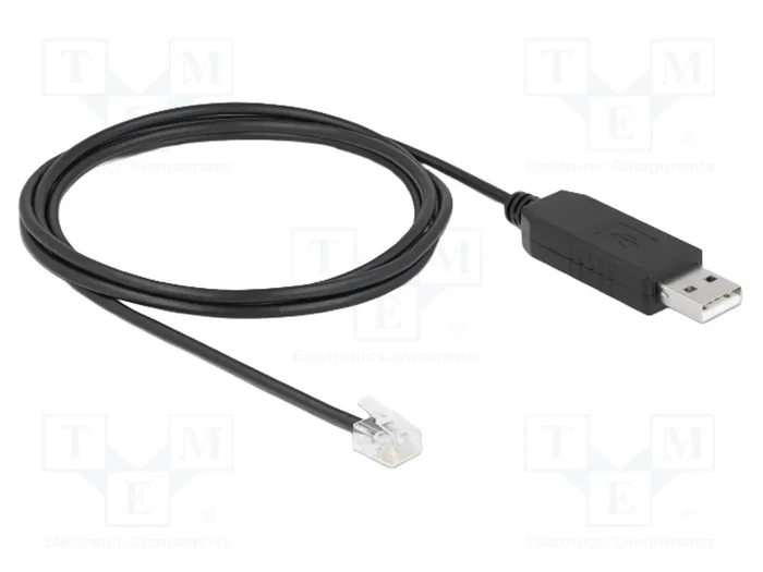 DeLOCK 66735 Cable Adaptador USB Tipo-A a Serie RS-232 RJ12 con Protección ESD, 2 m