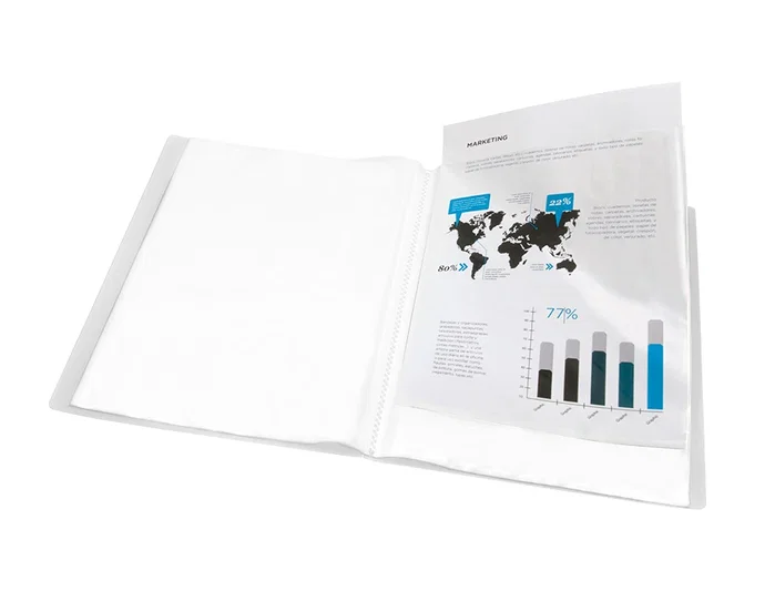 Liderpapel Carpeta Escaparate 47074 60 Fundas Polipropileno DIN A4 Transparente Translúcido