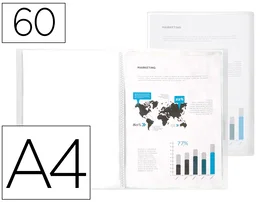 Liderpapel Carpeta DIN A4 con 60 fundas de polipropileno transparente