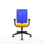 PIQUERAS Y CRESPO Silla de oficina Motilla con mecanismo Sincro, Amarillo y Azul