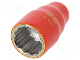 BAHCO Llave de vaso aislada 27 mm 1/2 pulgada 12 ángulos