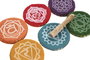 DKD Home Decor Cuenco Tibetano Indio Multicolor Laton Poliester 10 x 7.5 x 10 cm (7 Unidades)