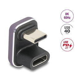 DeLOCK Adaptador USB-C 180° 40 Gbps PD 3.1 240W Violeta