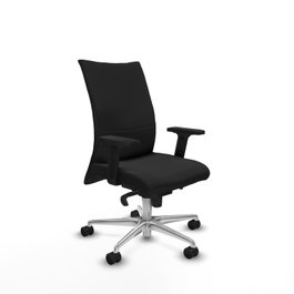 PIQUERAS Y CRESPO Silla Albacete Confidente con Mecanismo Sincro y Brazos 2D, Negro