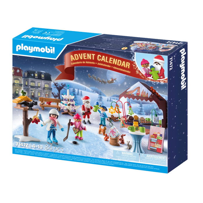 Playmobil 71472 Calendario de Adviento Viaje al Mercado Navideño PLAYMOBIL, Juguete para niños +4 años, 24 puertas