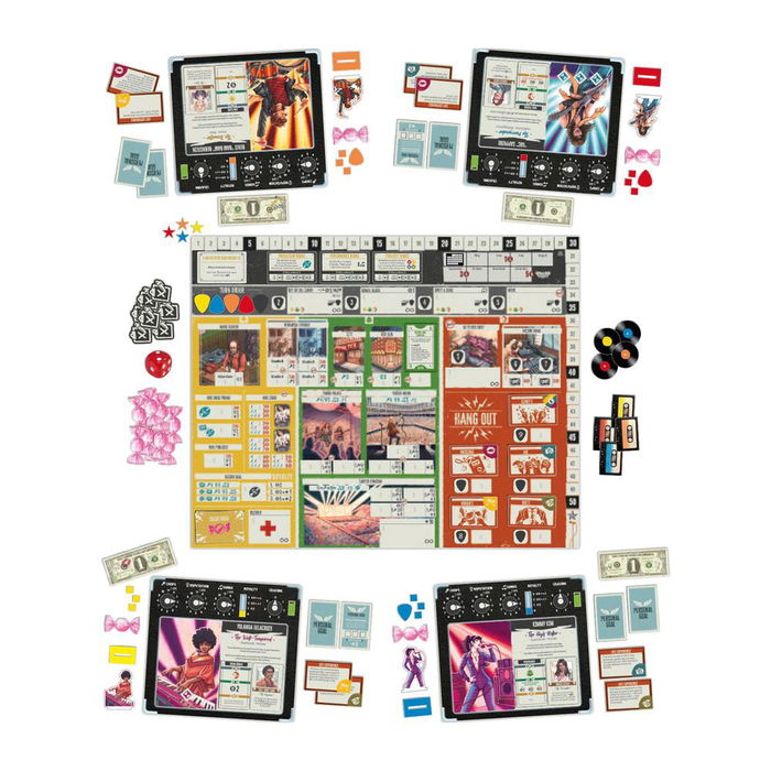 Devir Rock Hard: 1977 Juego de Mesa Familiar de Estrategia y Temática Musical de los Años 70 con Músico, Banda, Fama, Cartas, Dado y Tablero para 2-4 Jugadores