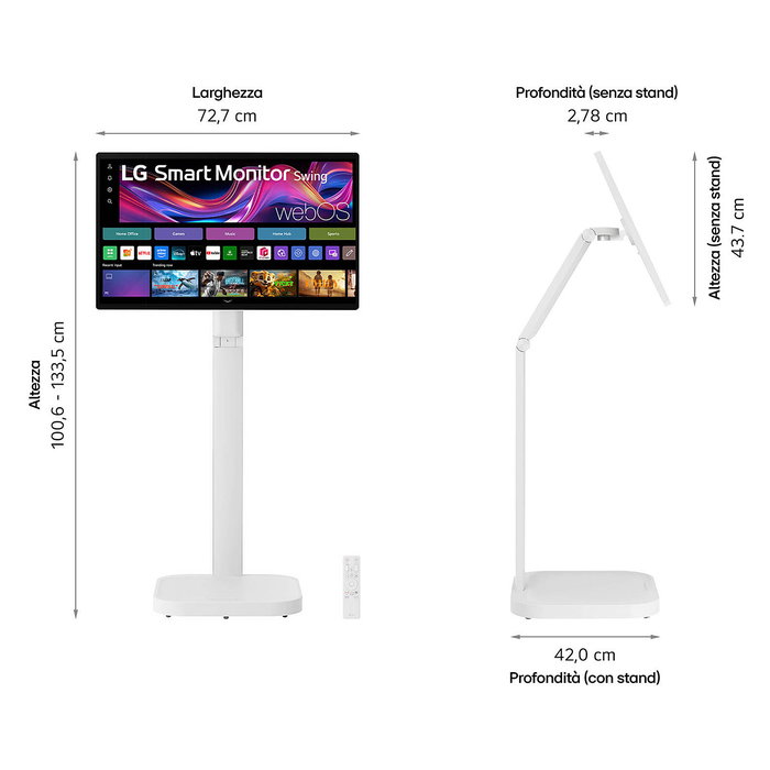 LG 32U889SA-W Monitor 31.5"/80 cm 4K Ultra HD IPS Touchscreen USB-C 65W HDR HDMI 2.0 Altavoces y Cámara Smart Blanco