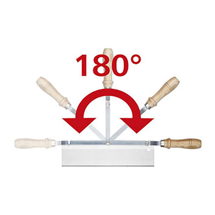 Wolfcraft Sierra de mano 390 x 45 x 90 mm con mango acodado y orientable para suelos y trabajos difíciles