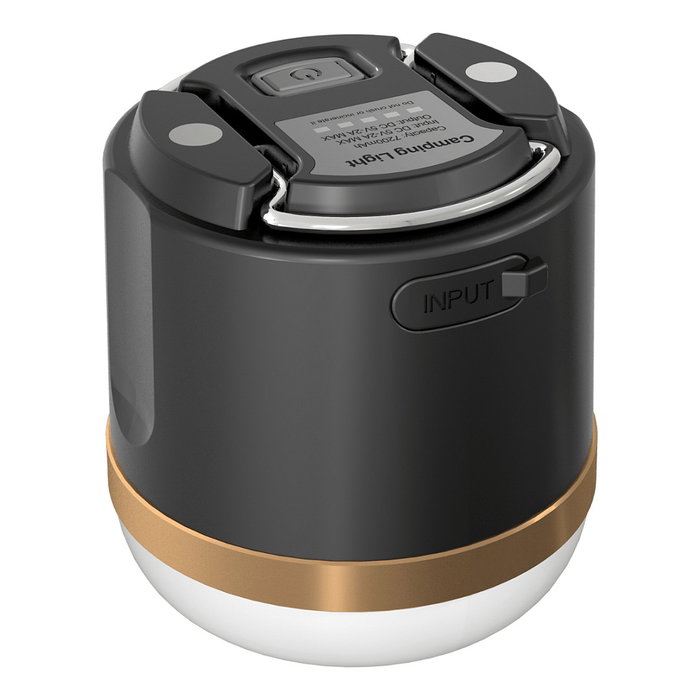 EcoFlow SCLI-B Linterna de Camping Recargable USB-C, 400 lm, IP54, Batería 3600 mAh, Negro/Oro/Blanco, ABS/TPR, con 2 Patas