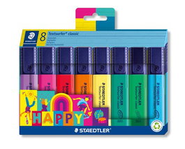 Staedtler Marcador Fluorescente Textsurfer Classic Happy Line 364 C-9 Punta Biselada 1-5 mm Colores Surtidos Blíster 8 Ud